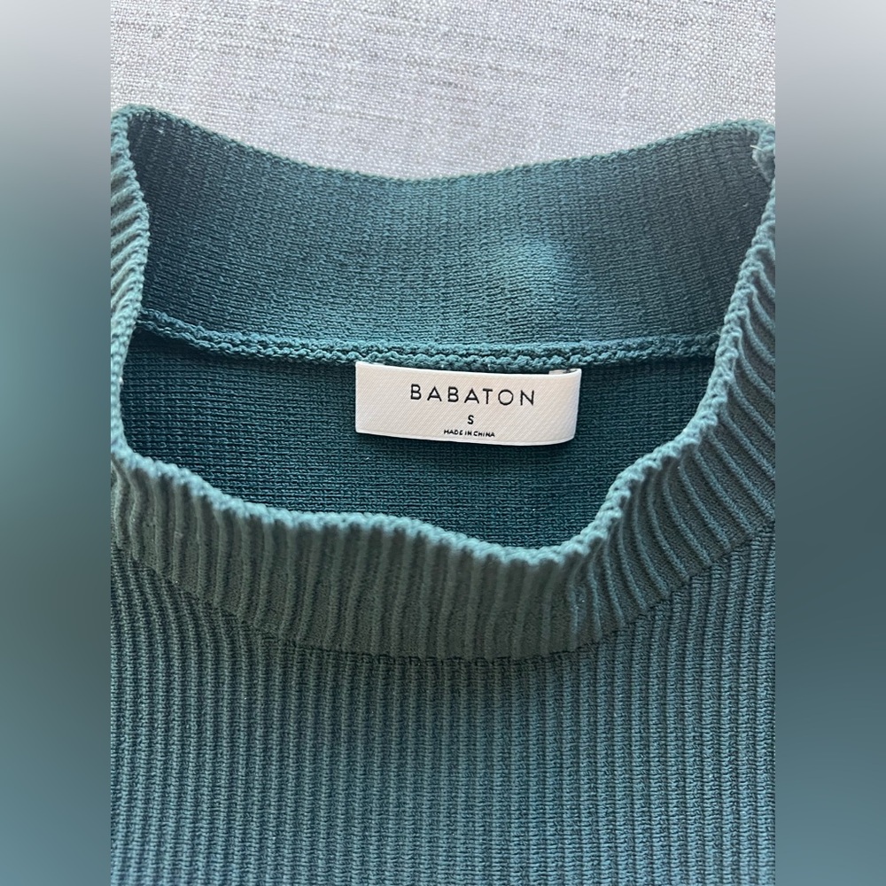 Aritzia Babaton Ribbed Sleeveless Top in Deep Green - Picture 3 of 3